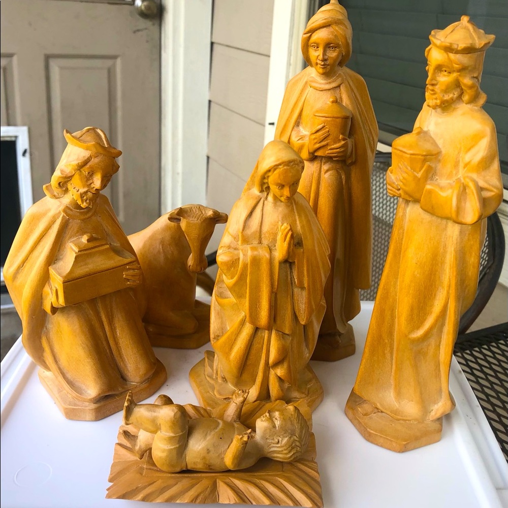 Wooden nativity set